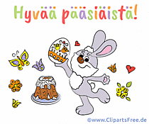 Frohe Ostern E-Card auf Finnisch