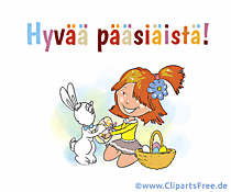 Frohe Ostern Gruss auf Finnisch  als Gif-Bild