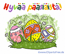 Frohe Ostern in Finnischer Sprache als Gif-Bild