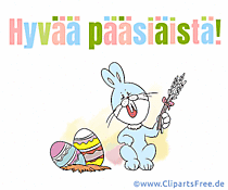 Grusskarte Frohe Ostern auf Finnisch
