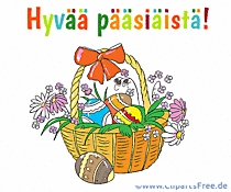 Korb mit Osterleckereien Bild - Frohe Ostern auf Finnisch