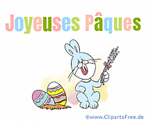 E-Karte animiert Frohe Ostern auf Französisch