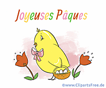 Frohe Ostern auf Französisch Glückwunschkarte