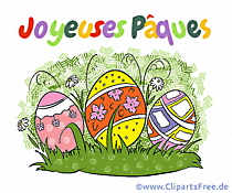Glückwunsch zu Ostern auf Französisch animiert