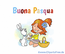 Frohe Ostern auf Italienisch Clipart, Bild, Animation