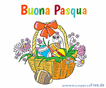 Gratis Glückwunschkarte Frohe Ostern auf Italienisch
