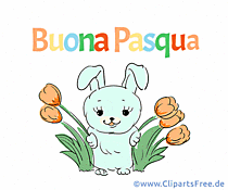 Kostenlose Glückwunschkarte  Frohe Ostern auf Italienisch