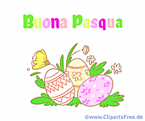 Schöne Grusskarte zu Ostern auf Italienisch