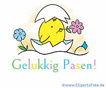 Animierte Grusskarte zu Ostern auf Niederländisch