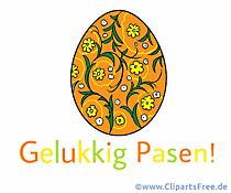 Glückeunschkarte zu Ostern auf Niederländisch