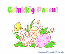 Glückwunsch zu Ostern auf Niederländisch