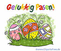 Schöne Glückwunschkarte Frohe Ostern auf Niederländisch