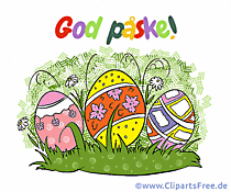 Glückwunsch mit Ostereiern zu Ostern auf Norwegisch