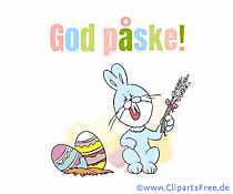 Witzige Glückwunschkarte  zu Ostern auf Norwegisch