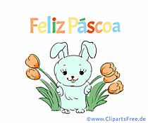 Clipart Frohe Ostern auf Portugiesisch