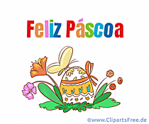 Frohe Ostern auf Portugiesisch Bild zum Teilen in Sozialen Netzwerken