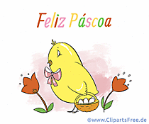 Frohe Ostern auf Portugiesisch Glückwunschkarte