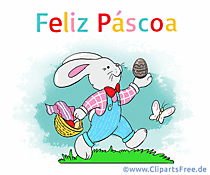Glückwunschkarte Frohe Ostern auf Portugiesisch
