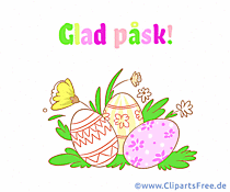 Frohe Ostern Clip Art Bild auf Schwedisch
