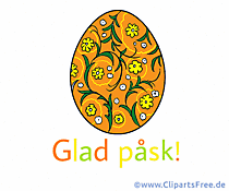 Osterei zu Ostern Glückwunschkarte  auf Schwedisch