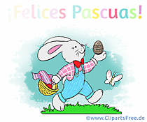 Frohe Ostern auf Spanisch Glückwunsch mit Osterhase