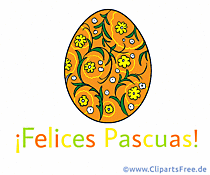 Frohe Ostern auf Spanisch Glückwunschkarte mit Osterei