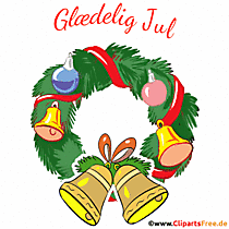 Frohe Weihnachten animierte Glückwunschkarte auf Dänisch