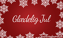 Frohe Weihnachten animierte Karte auf Dänisch