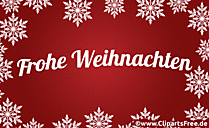 Frohe Weihnachten auf Deutsch Glückwunschkarte mit Schneeflocken