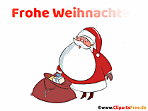 Gif eCard mit Weihnachtsmann zu Weihnachten auf Deutsch