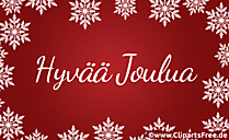Frohe Weihnachten Glückwunschkarte auf Finnisch