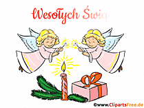 Glückwunsch Frohe Weihnachten auf Polnisch Gif-Clipart