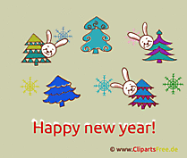 Animierte Silvester und Neujahr Glueckwunschkarte