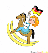 Gif Kind schauckelt auf dem Schauckelpferd