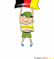 Gif witzig Junge mit deutscher Fahne zum Tag der deutschen Einheit