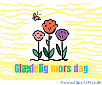 Простая открытка на День матери на датском языке