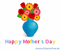 Vaso de flores para o dia das mães parabéns em inglês
