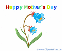 Greeting card with flowers for Mother's Day in English