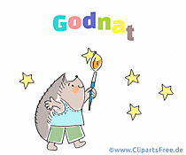 Gute Nacht auf Dänisch Clipart, Grusskarte, Bild