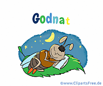Gute Nacht auf Dänisch Gif-Animation