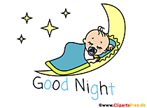 Baby schläft auf dem Mond Gif-Animation