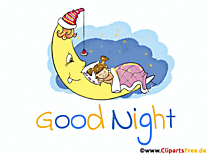 Schlafendes Kind auf dem Mond - Gif-Cliparts kostenlos