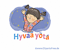 Gute Nacht auf Finnisch Gif-Animation