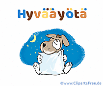 Gute Nacht auf Finnisch Gif, Clipart, Bild