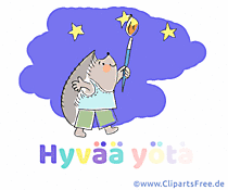 Gute Nacht Gruß auf Finnisch