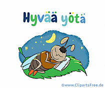 Gutenacht in finnischer Sprache Gif