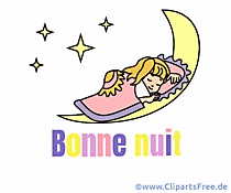 Clipart Gute Nacht auf Französisch