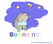 Gifanimation mit Gute-Nacht-Wunsch auf Französisch