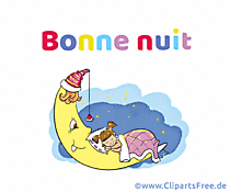 Gute Nacht auf Französisch E-Karte