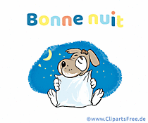Gute Nacht auf Französisch Grußkarte für Kinder